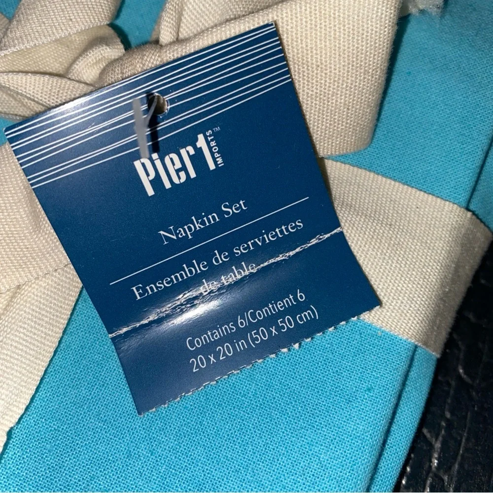 Pier 1 Imports‎ Blue Cotton Napkin Set Of 4 NWT